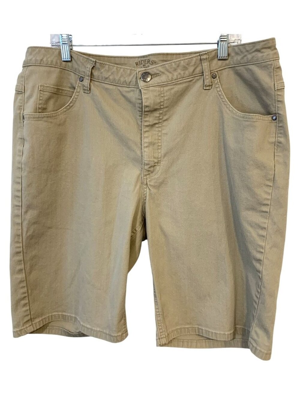 Vintage Riders by Lee Womens 38" Khaki Bermuda Shorts High Rise Classic Casual